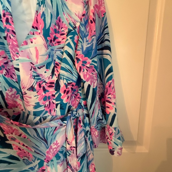 LILLY PULITZER NEW Peacock Blue Tweethearts Laeda Stretch Dress Size Small - Picture 9 of 10